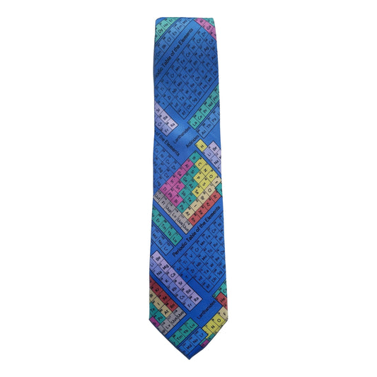 Coloured Periodic Tables on blue repeating 100% Polyester Classic Tie image 0