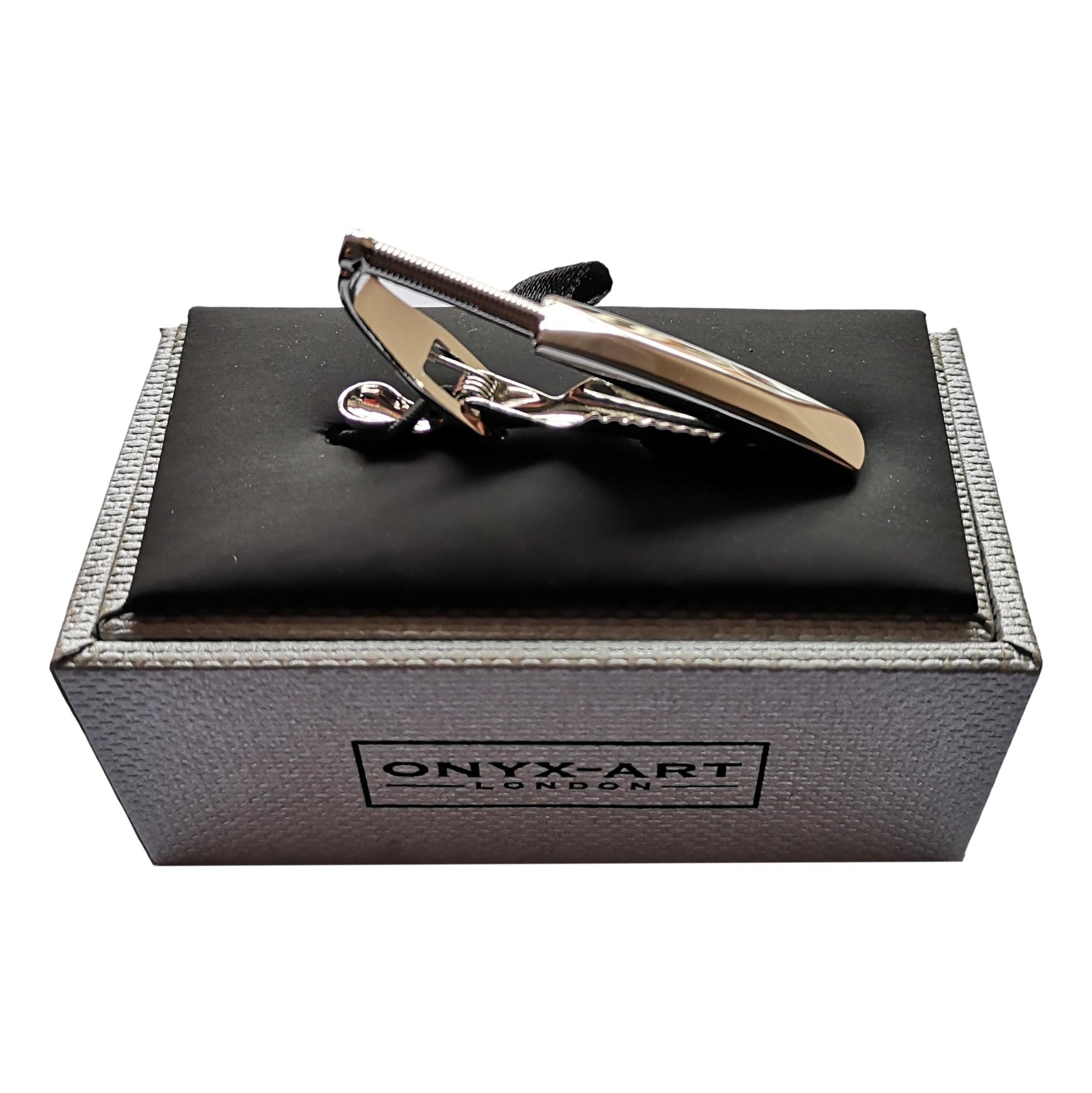 Cricket Bat Silver-plated Tie Bar/Clip/Slide image 1