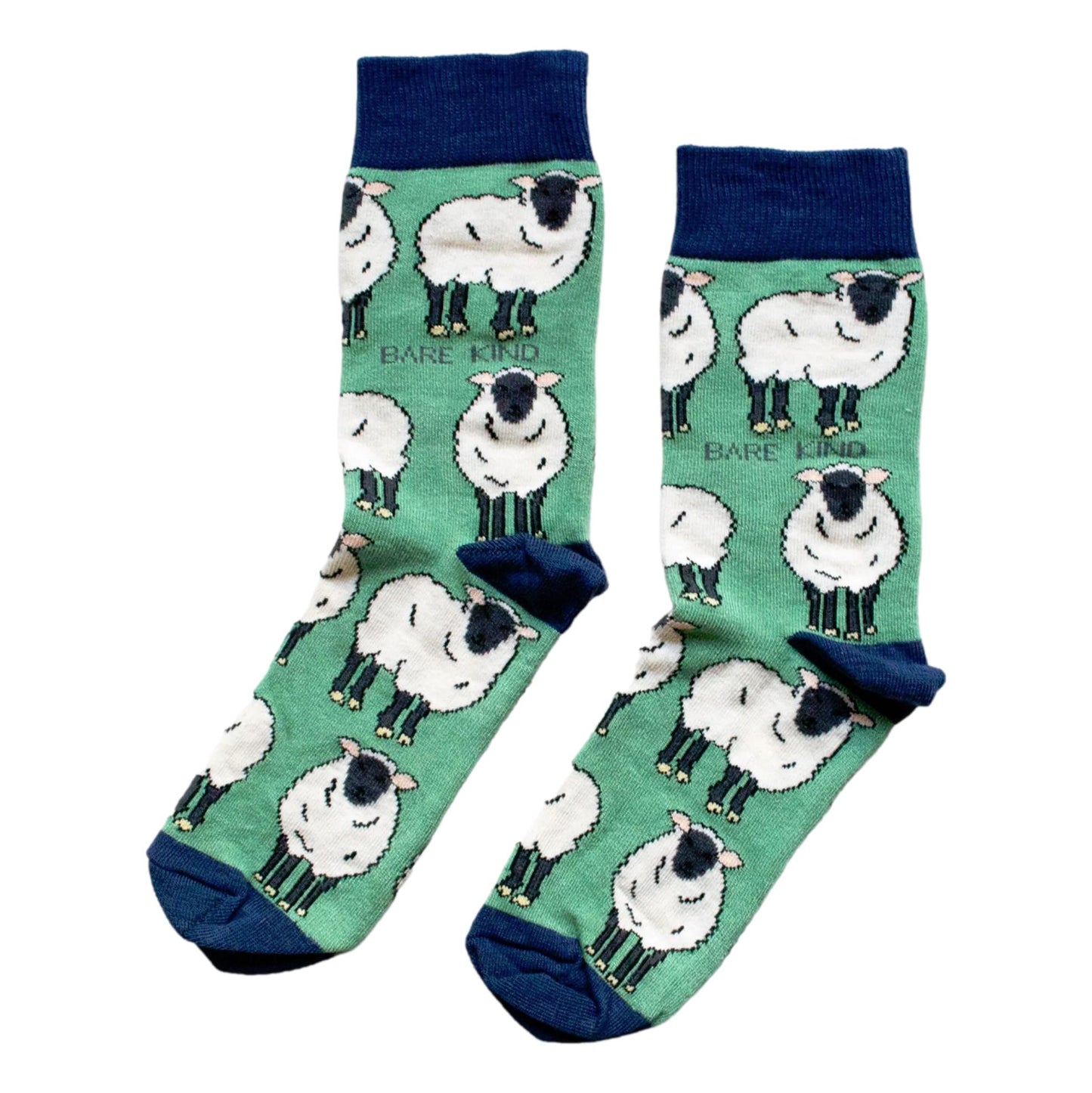 Save The Sheep Green Womens Novelty Ankle Socks Adult One Size image 0