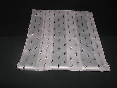 Small Treble Clefs black on white satin stripe scarf image 0
