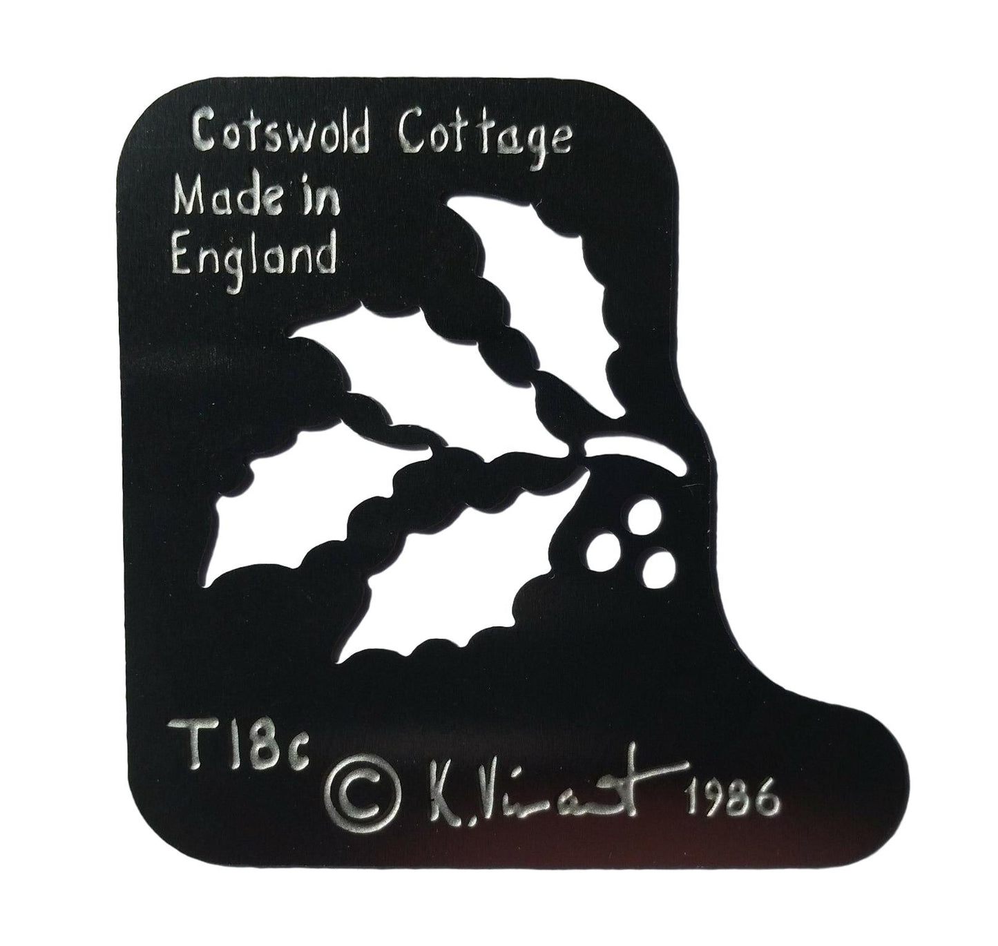 Stainless steel Christmas holly/Berries T18C cake decorating / card making stencil image 0