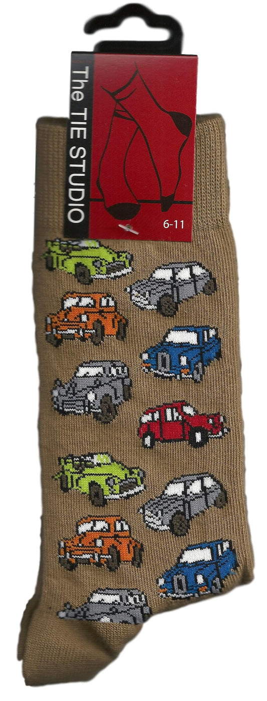 Morris Minors Vintage Cars Unisex Novelty Beige Ankle Socks Adult Size 6-11 image 0