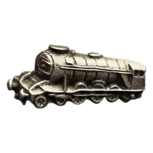 Flying Scotsman Steam Train shaped pewter lapel pin image 0