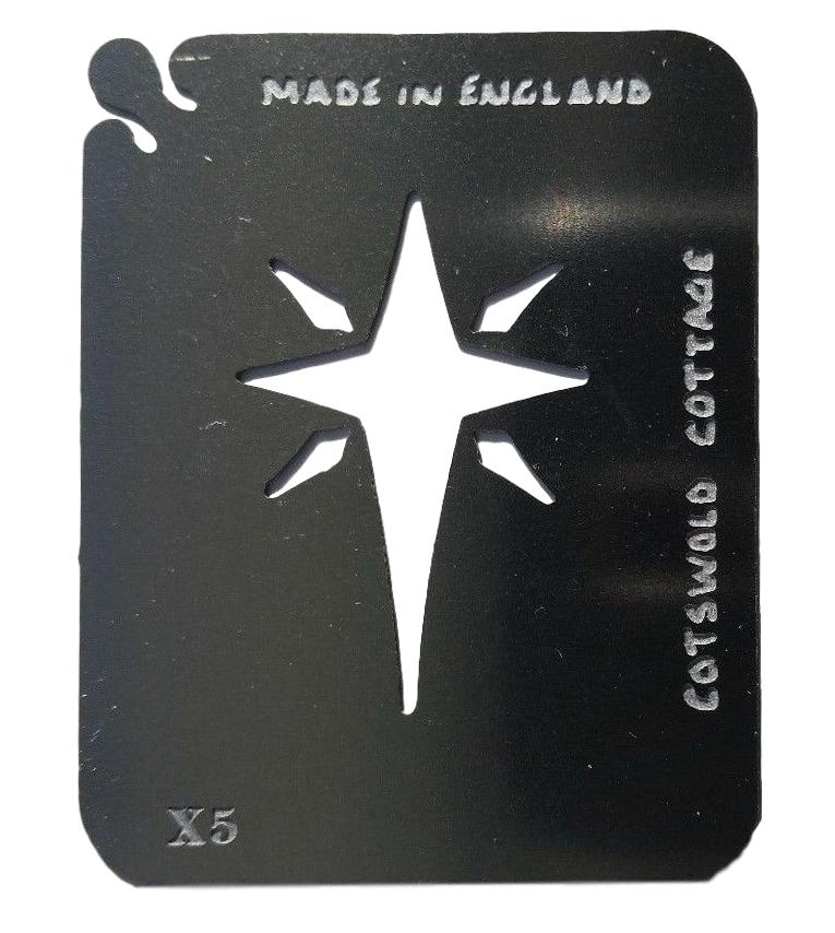 Stainless Steel Christmas star X5 cake decorating / card making stencil image 0