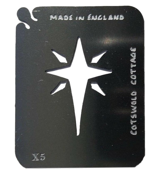 Stainless Steel Christmas star X5 cake decorating / card making stencil image 0