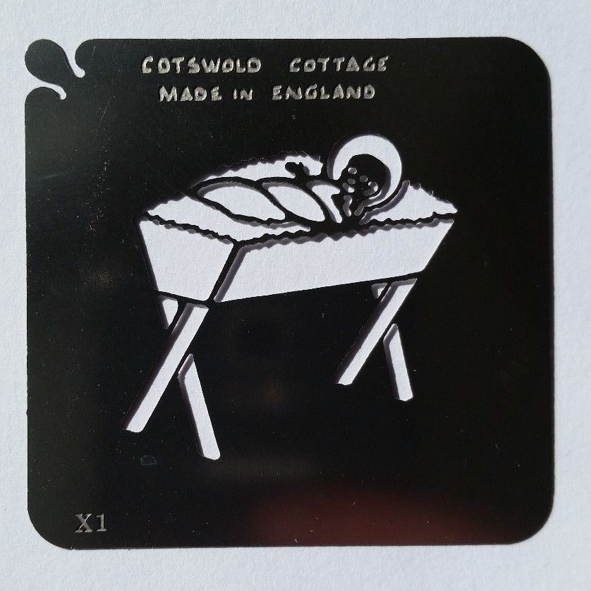 Stainless steel X1-X5 Christmas Nativity cake decorating / card making stencil set image 2