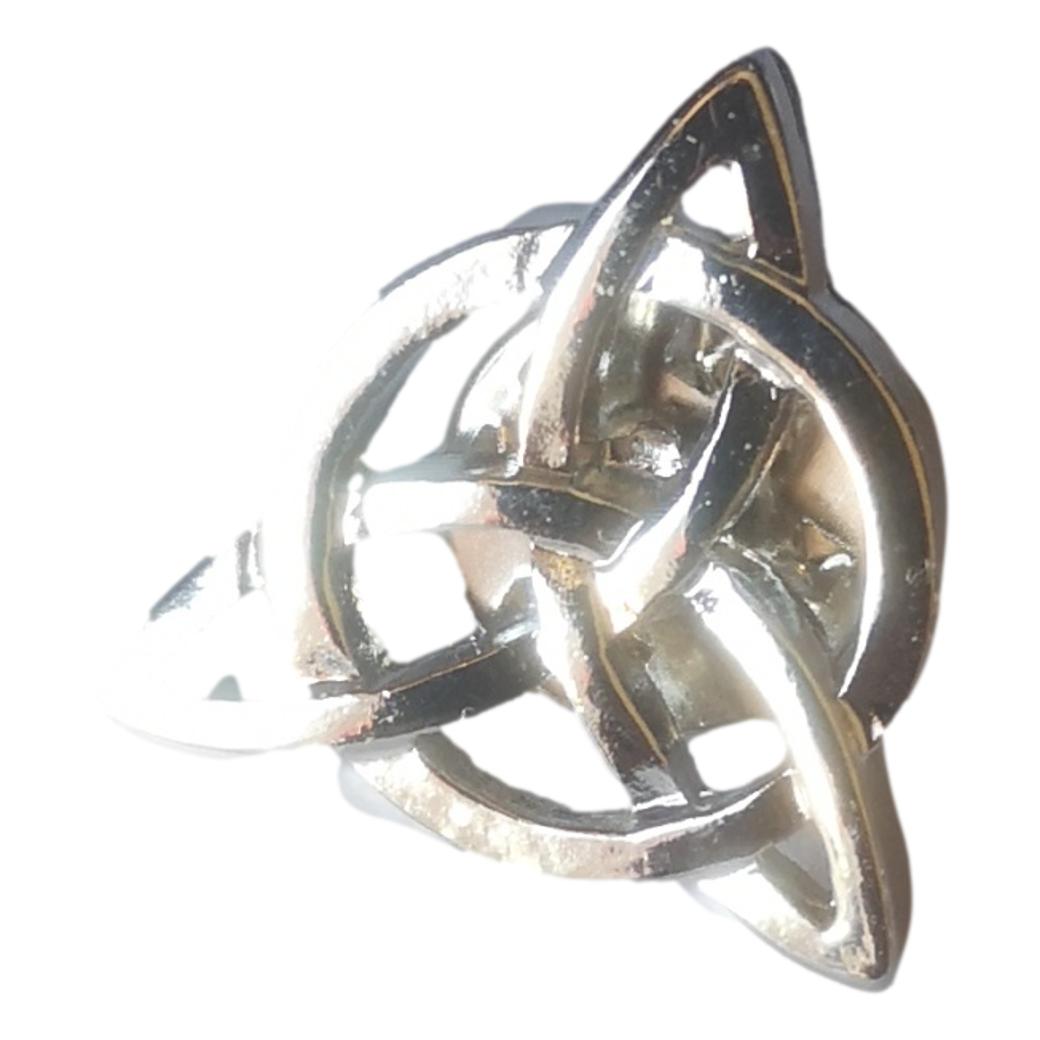 Polished John Paul Jones Triquetra silver metal pin badge image 0