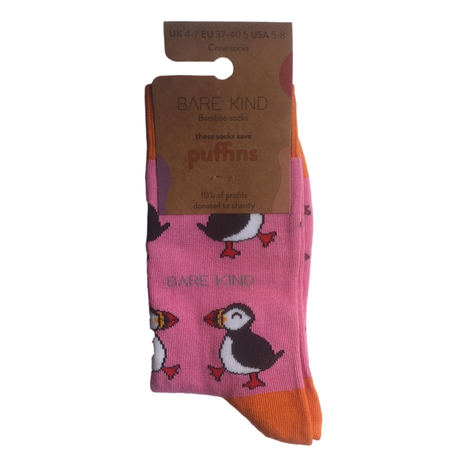 Save The Puffins Pink Womens Novelty Ankle Socks Adult One Size image 1