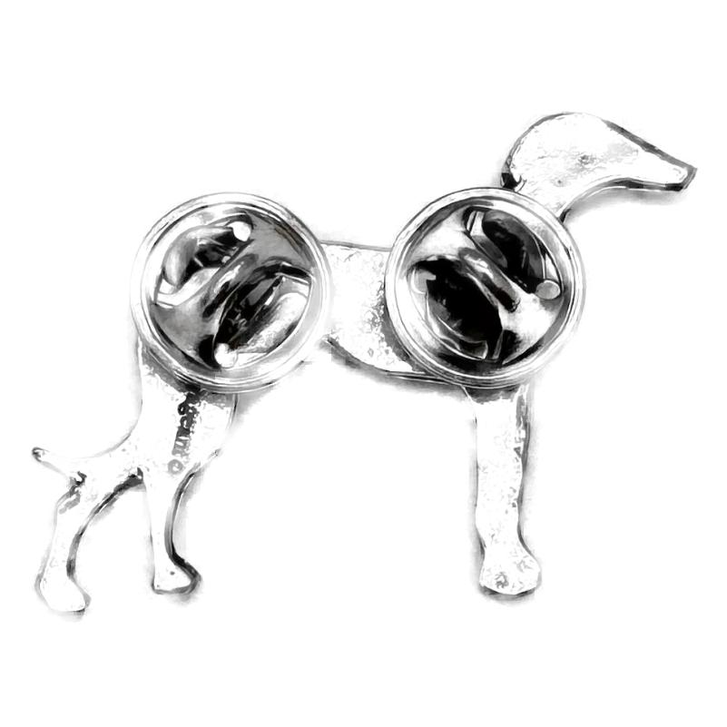 Greyhound Dog polished pewter metal lapel pin badge image 2