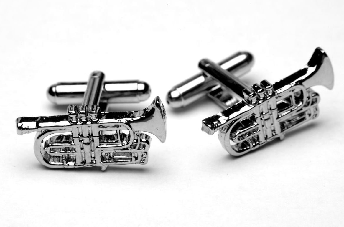 Cornet silver-plated cufflinks image 0
