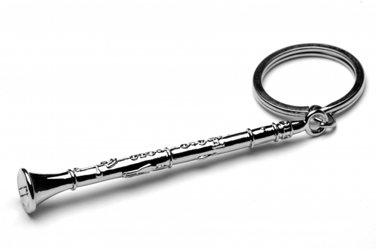 Clarinet polished silver-plated keyring image 1