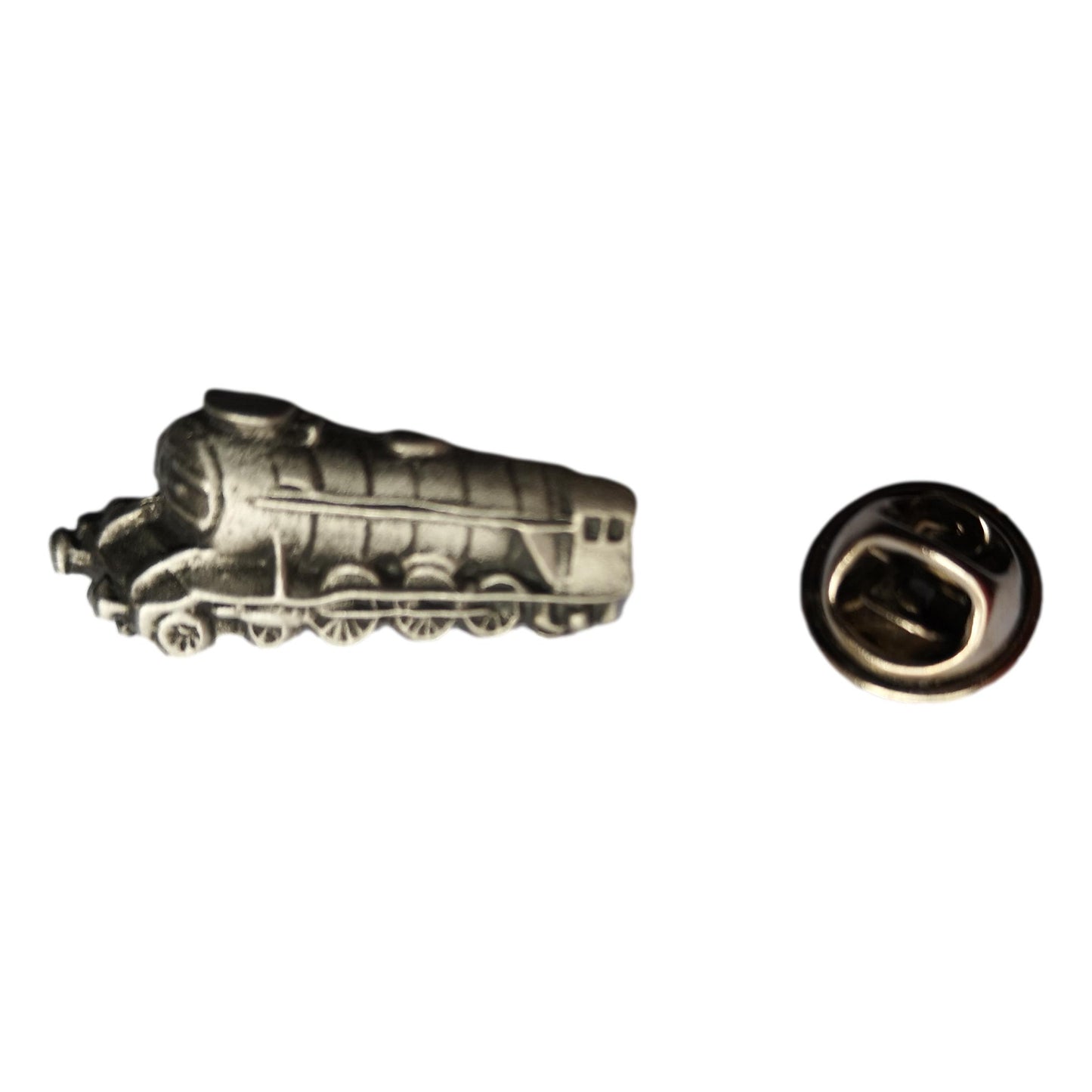 Flying Scotsman Steam Train shaped pewter lapel pin image 2