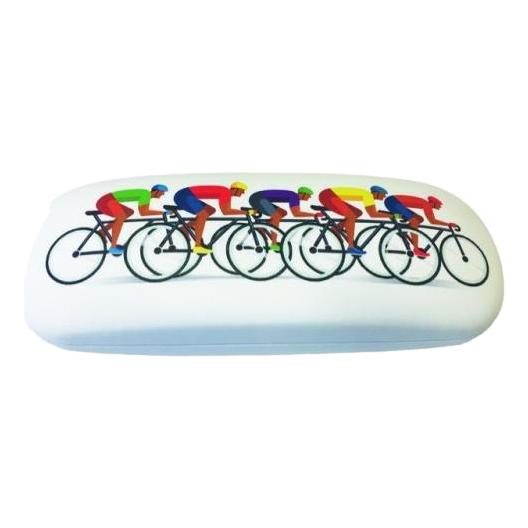 Bicycle Cyclist Flock-lined White Glasses Case image 0
