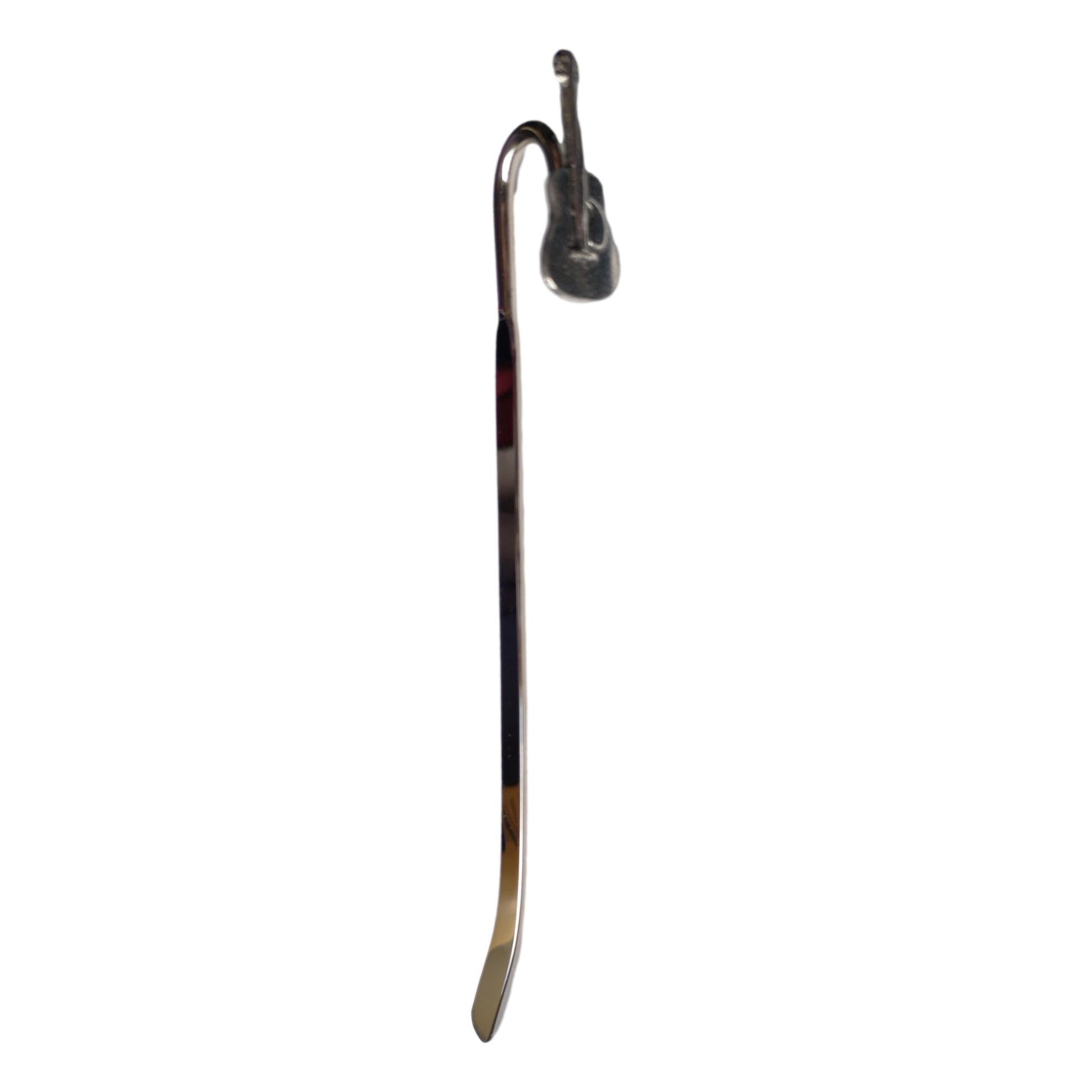 Acoustic Guitar pewter metal flattened stem bookmark image 1