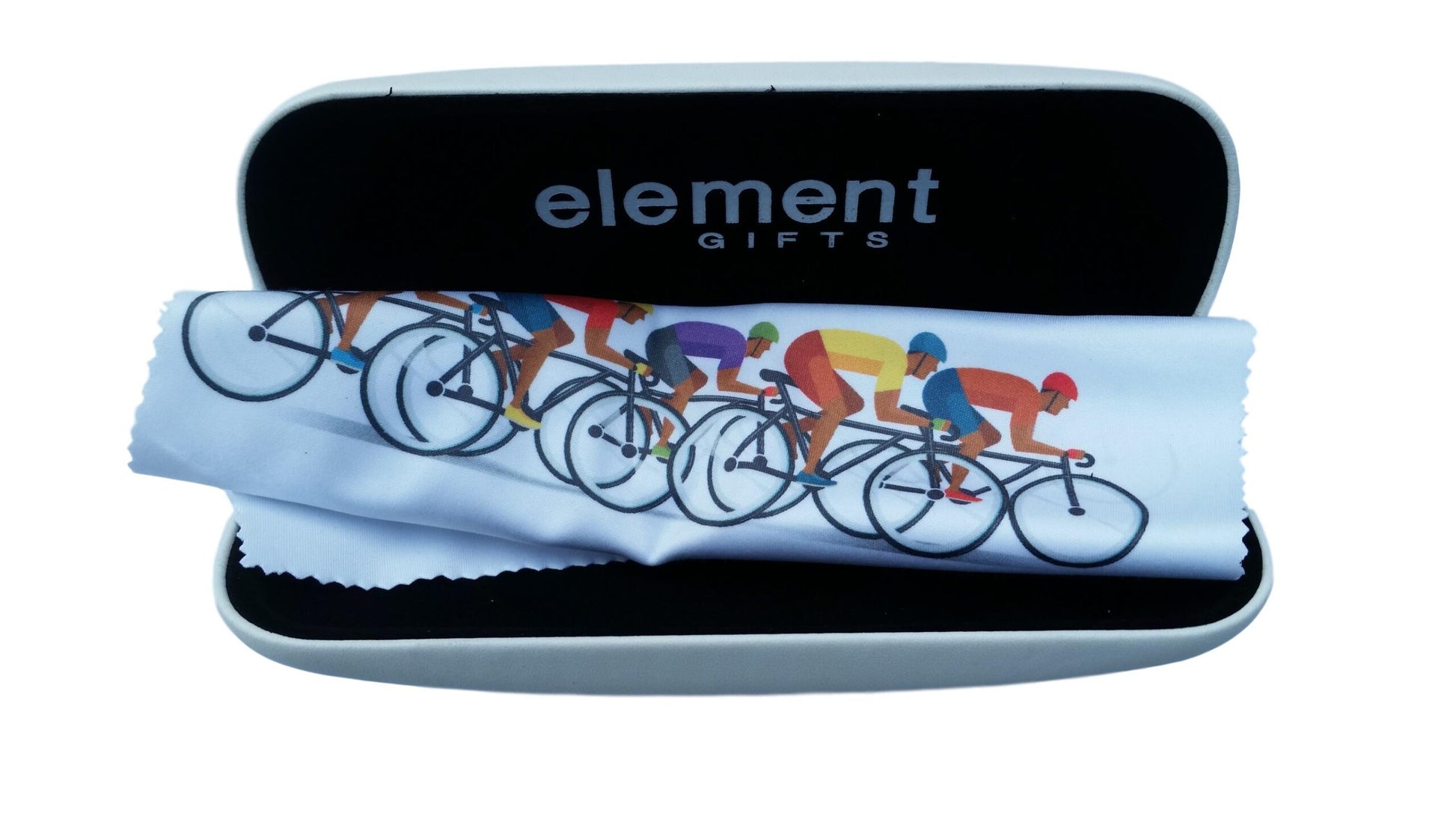 Bicycle Cyclist Flock-lined White Glasses Case image 1