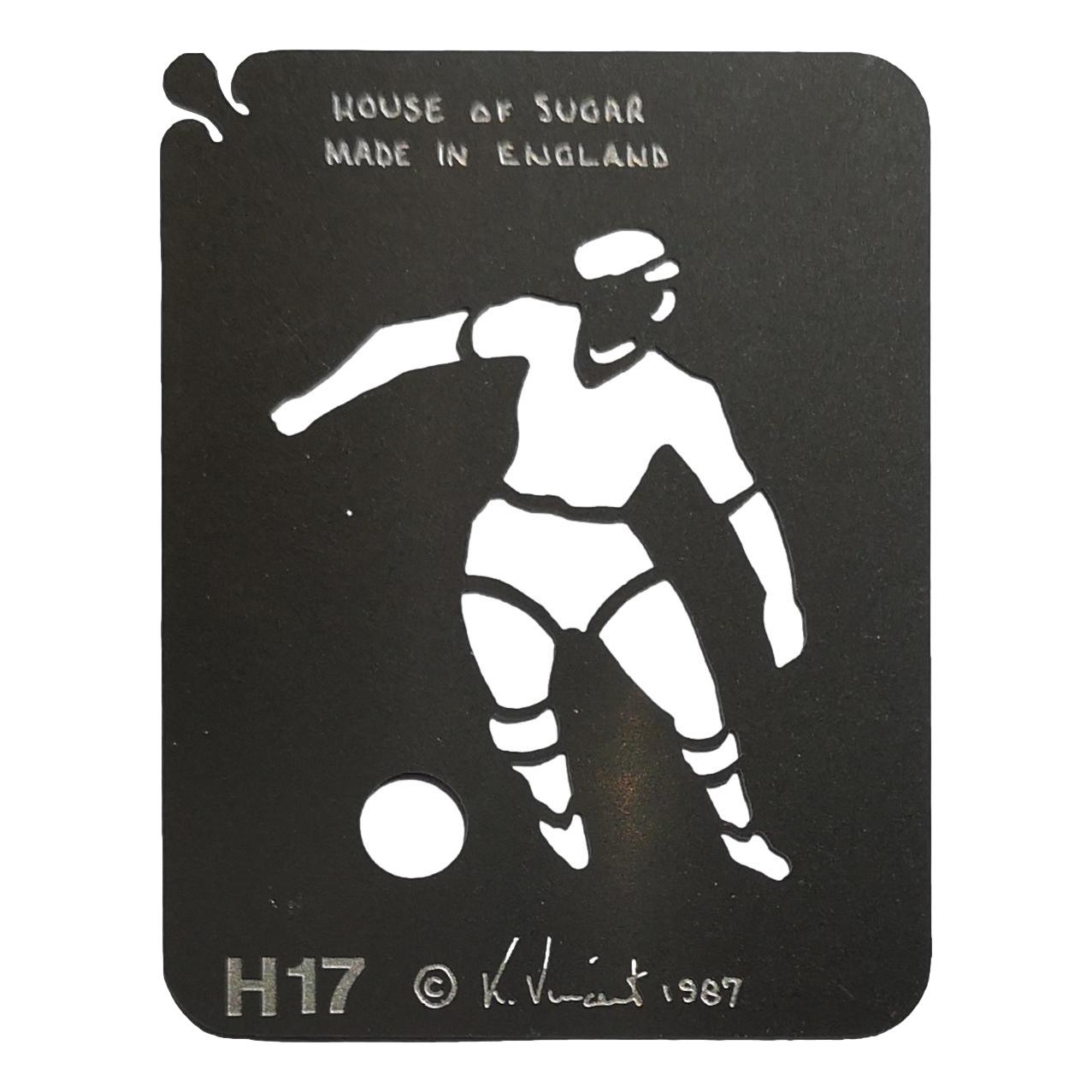 Stainless steel P8 Footballer cake decorating / card making stencil image 0