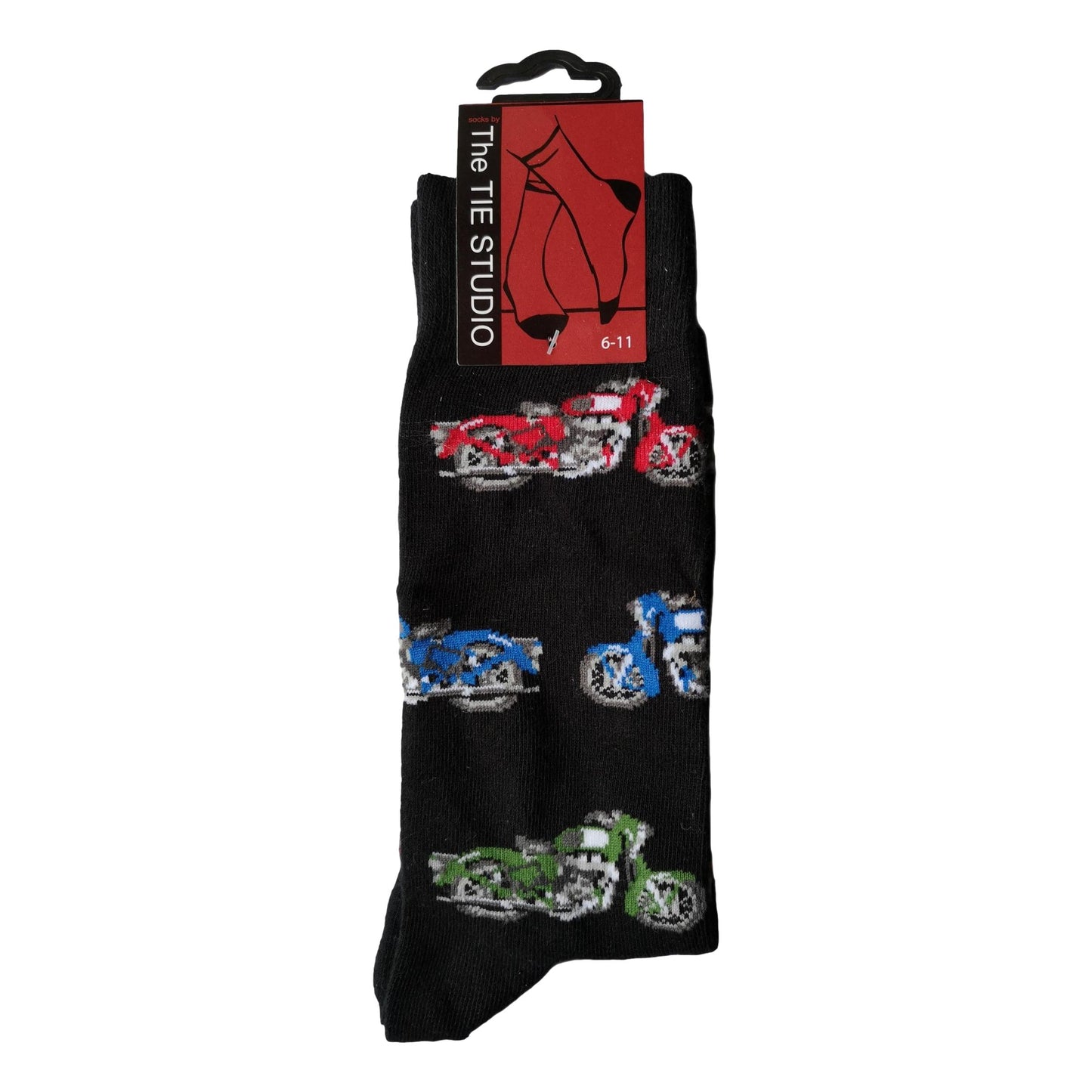 Coloured Classic British Motorbikes Black Unisex Novelty Ankle Socks Size 6-11 image 0