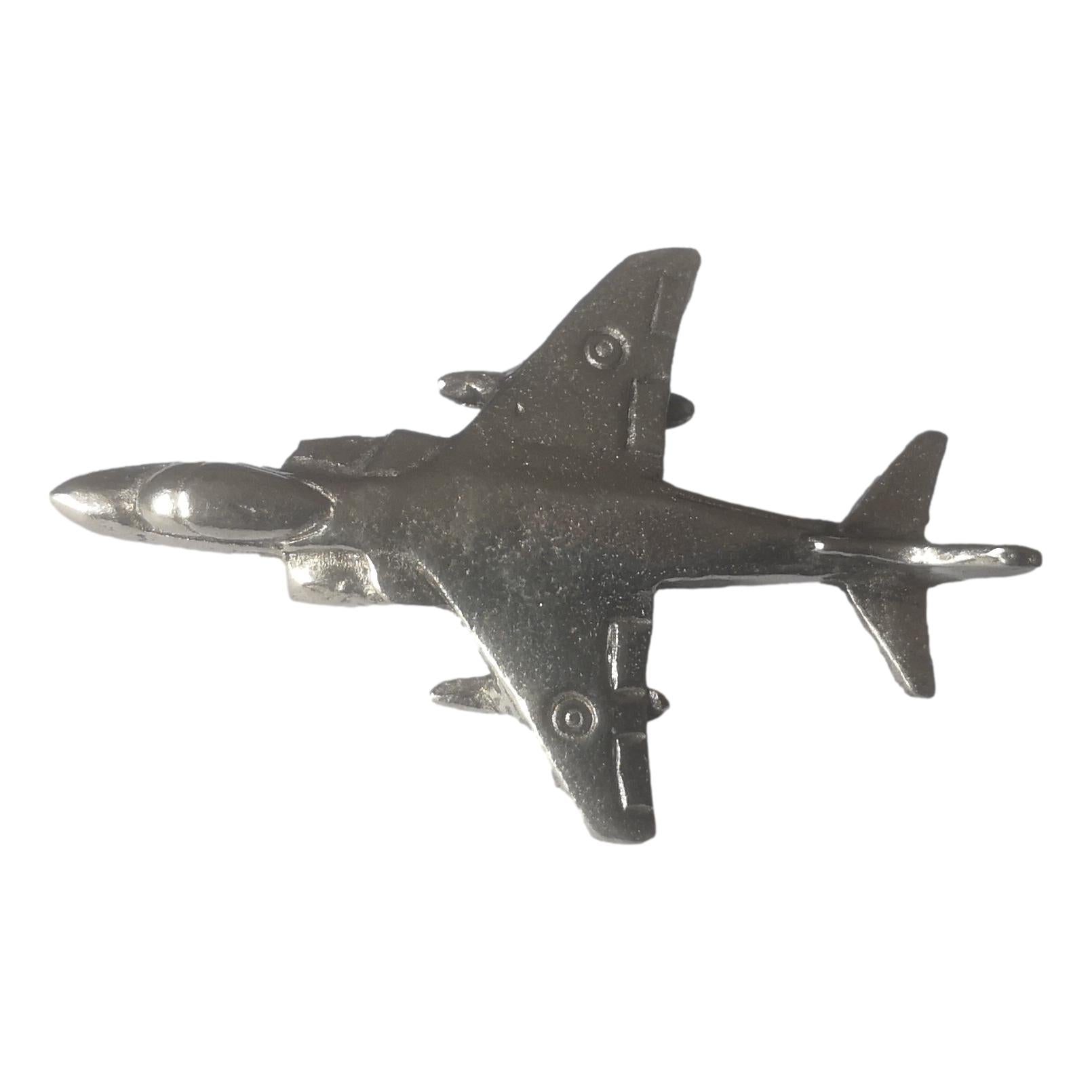 Harrier Jump Jet polished pewter metal lapel pin badge image 0
