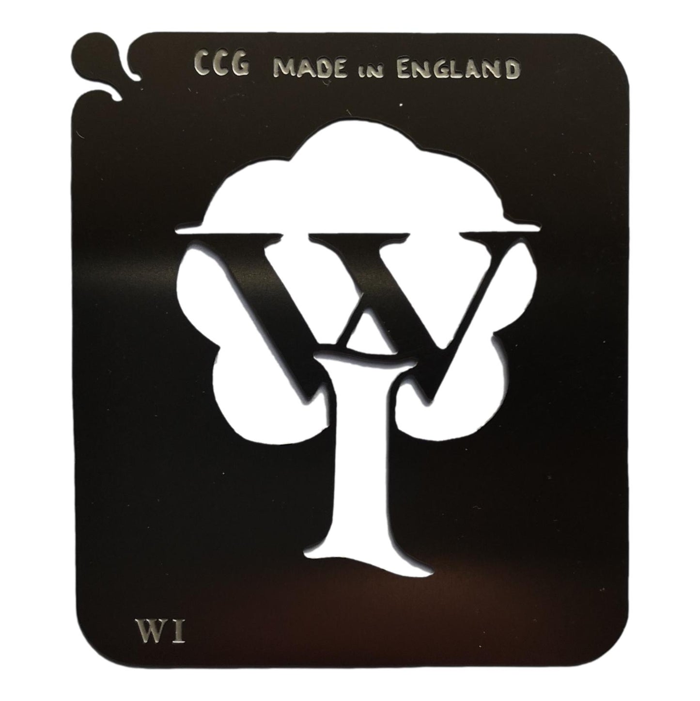 Stainless steel WI "W I" cake decorating / card making stencil image 0