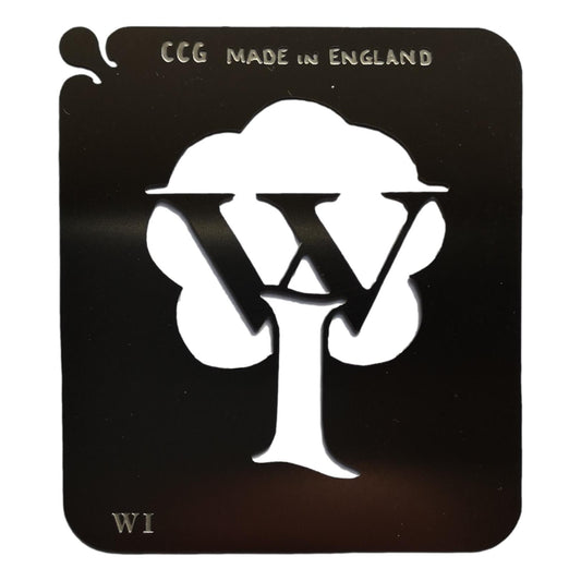 Stainless steel WI "W I" cake decorating / card making stencil image 0