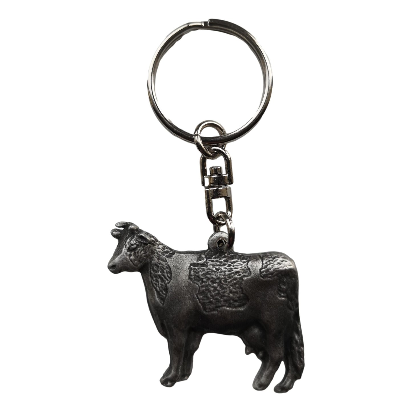 Dairy Cow pewter metal keyring image 0