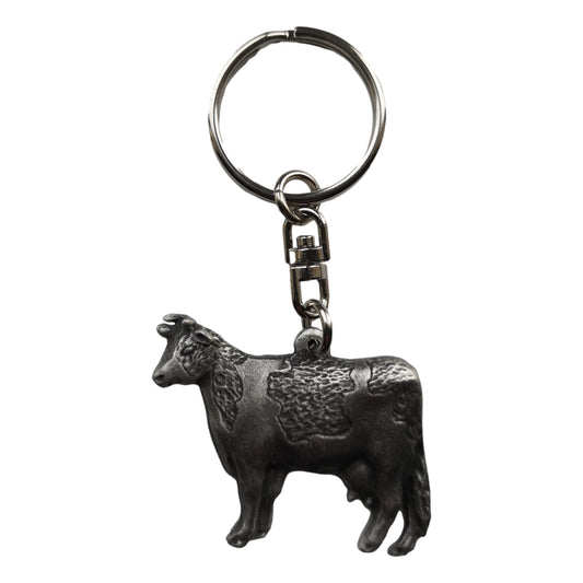 Dairy Cow pewter metal keyring image 0
