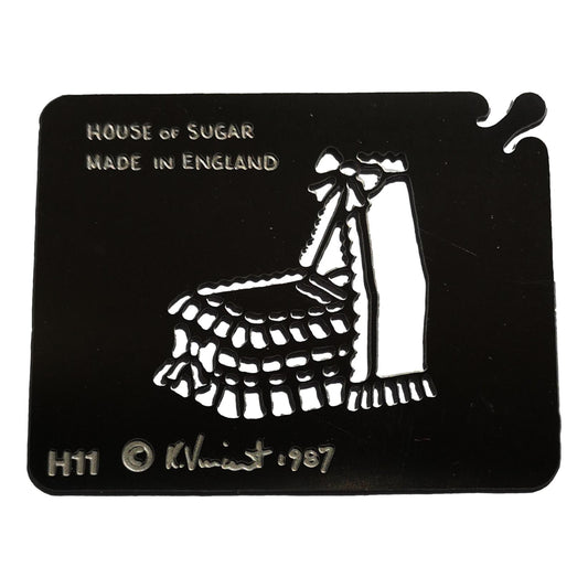 Stainless steel H11 Cradle cake decorating / card making stencil image 0