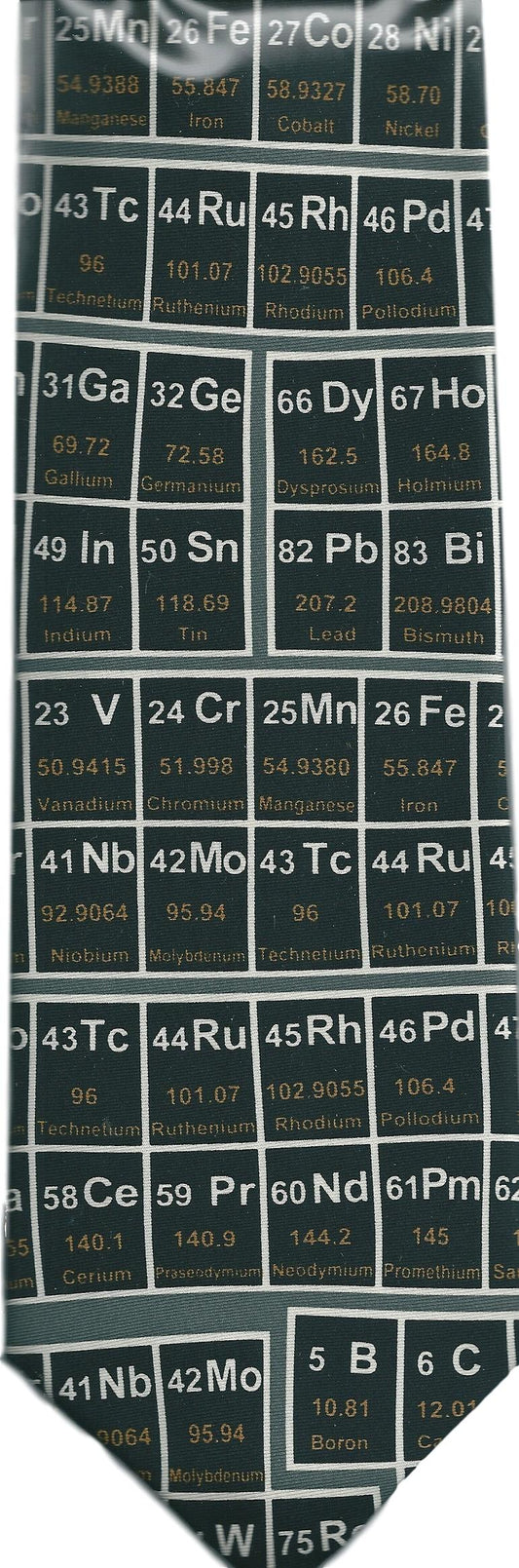 Periodic Table Chemistry Science Metal Gas Liquid Elements sleeved 100% Silk Tie image 0