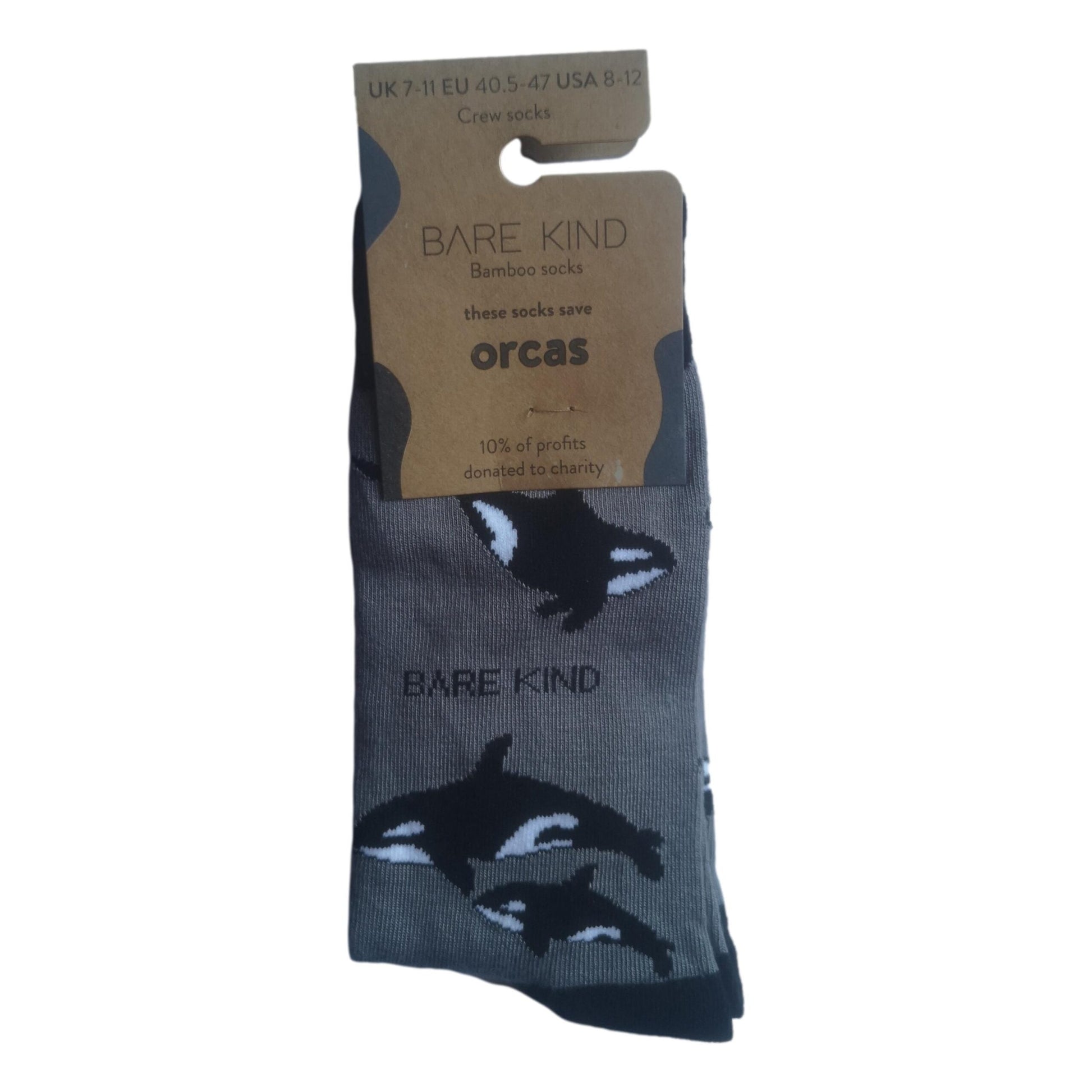 Save The Orcas Grey Unisex Novelty Ankle Socks Adult UK Size 7-11 image 1