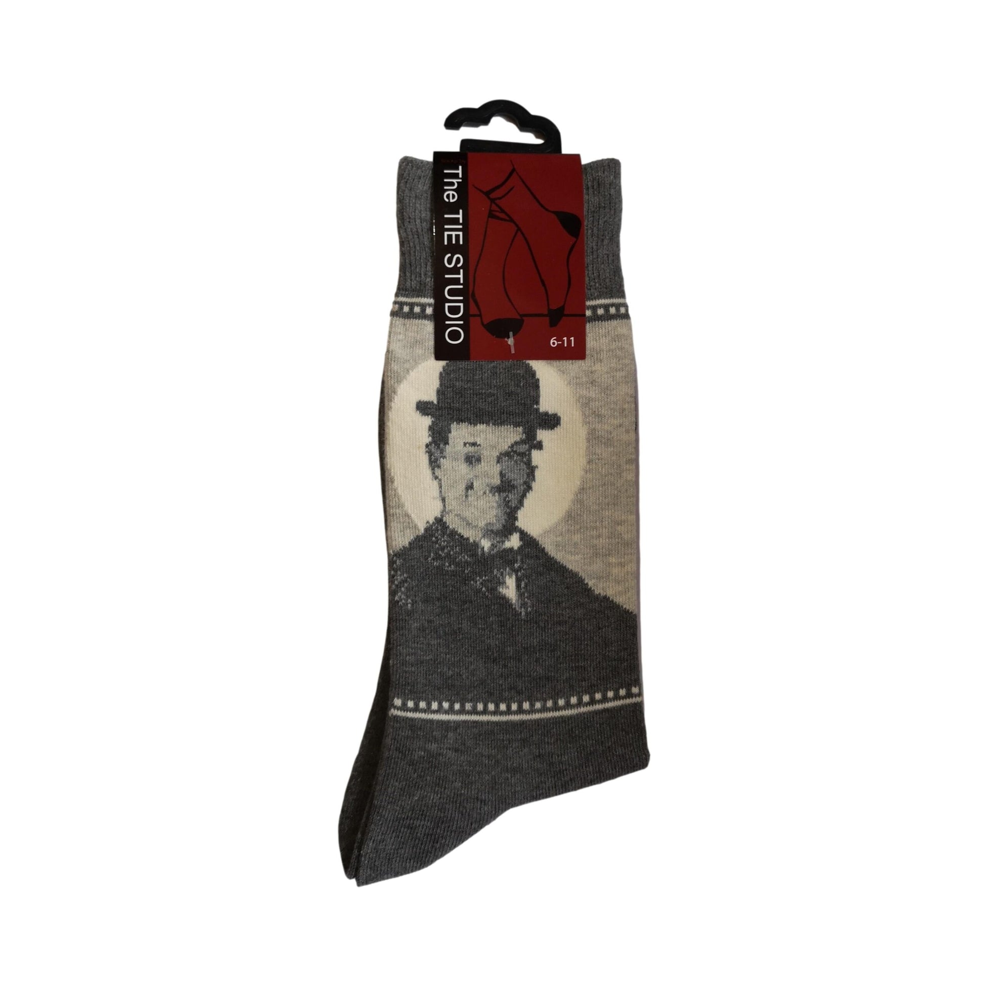 Laurel and Hardy Comedy Vintage Charcoal Unisex Novelty Ankle Socks Adult Size 6-11 image 1