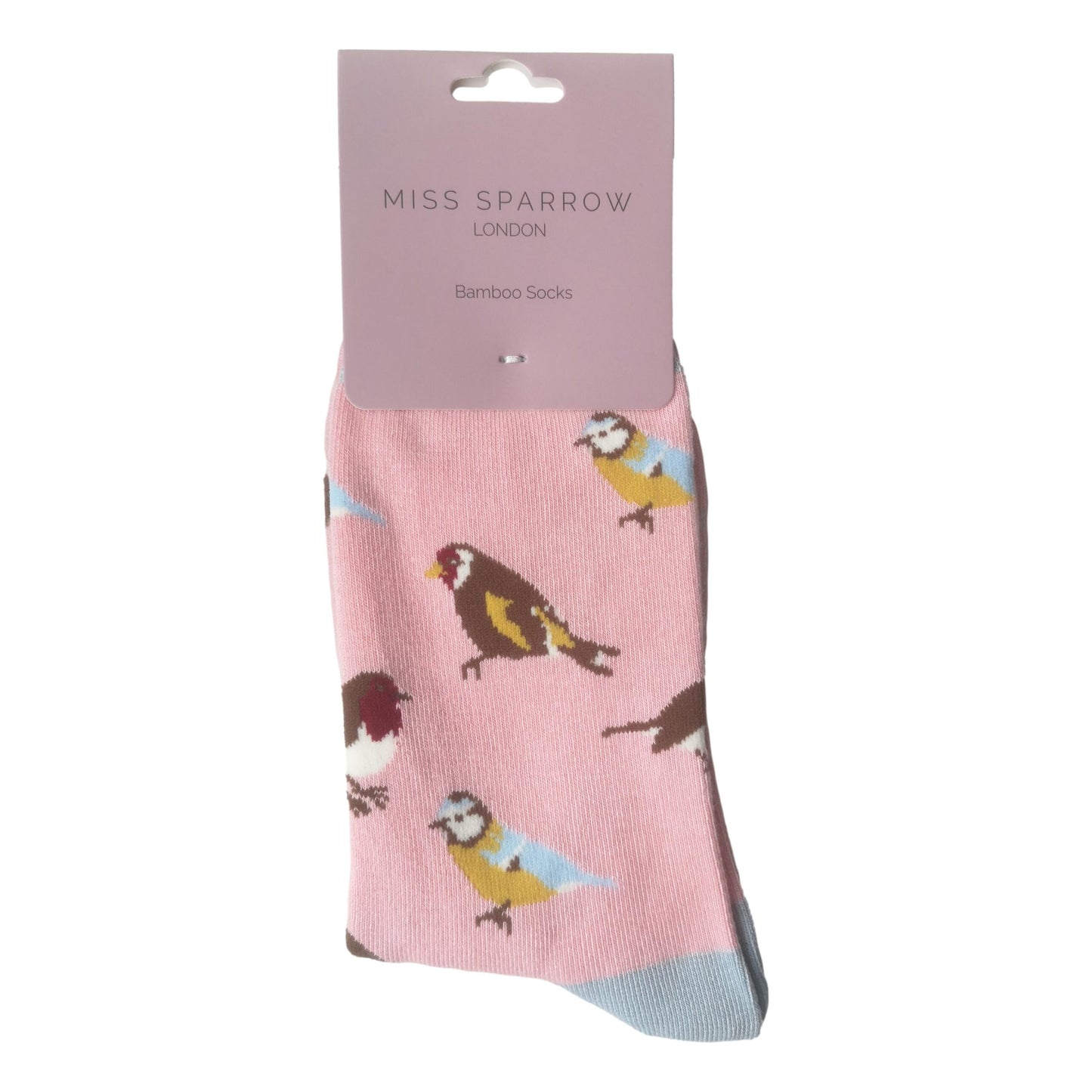 Garden Birds on Pale Pink Womens Novelty Ankle Socks Adult One Size image 1