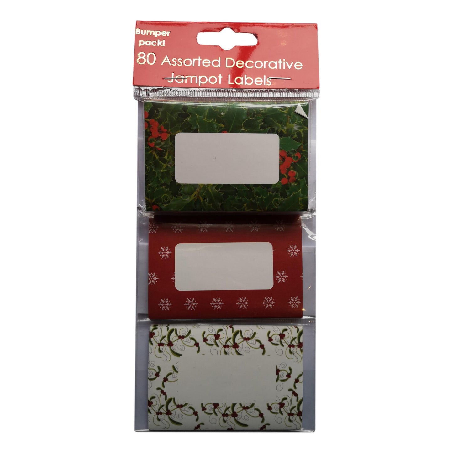80 Assorted Christmas Jam Pot Self-Adhesive Labels image 1
