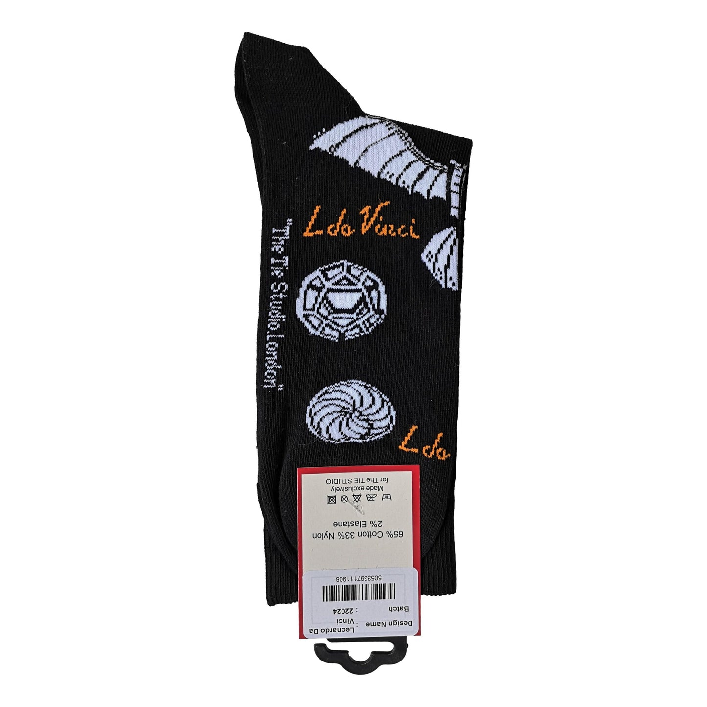 Leonardo da Vinci Unisex Novelty Ankle Socks Adult Size 6-11 image 1