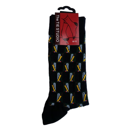 Cricket Bat Ball Stumps Wicket Unisex Novelty Ankle Socks Adult Size 6-11 image 0