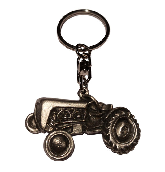 Vintage Cabless Tractor pewter metal keyring image 0