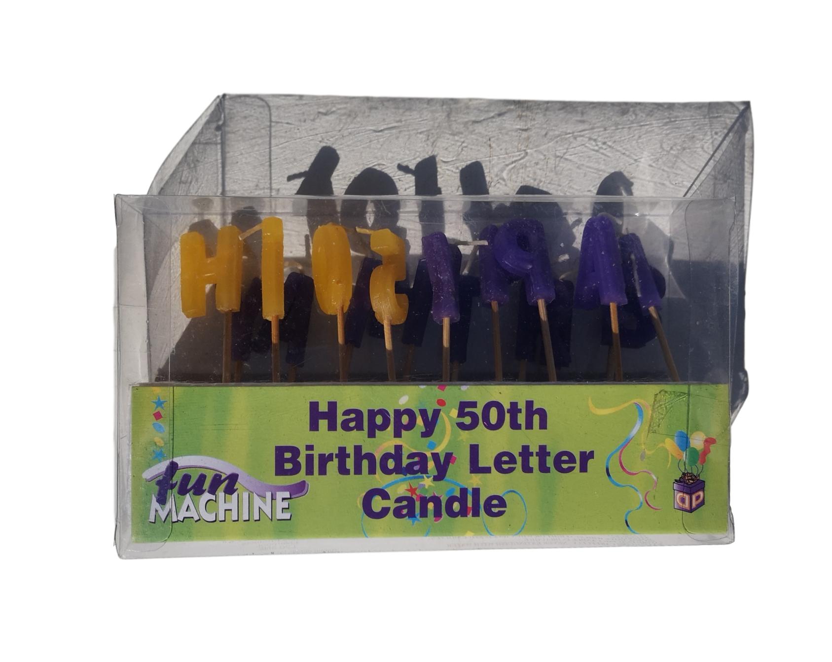 Happy 50th Birthday Letter Candles image 0