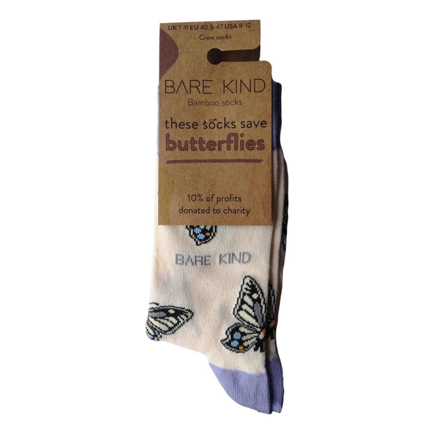 Save The Swallowtail Butterflies Cream Unisex Novelty Ankle Socks Adult UK Size 7-11 image 1