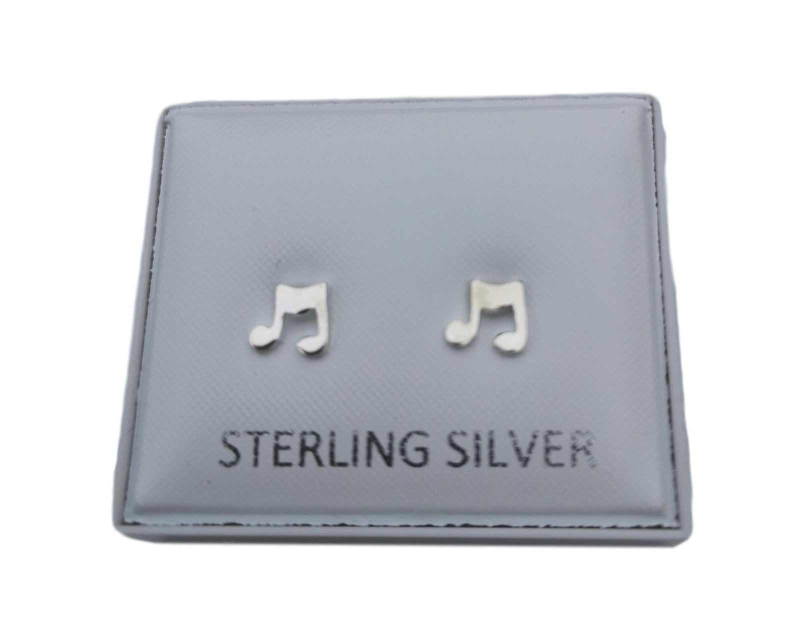 Quavers music notes sterling silver earstuds - pair image 2