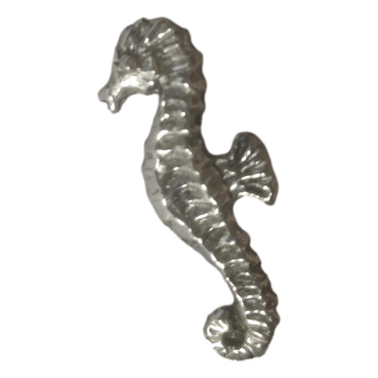 Seahorse polished pewter metal lapel pin badge image 0