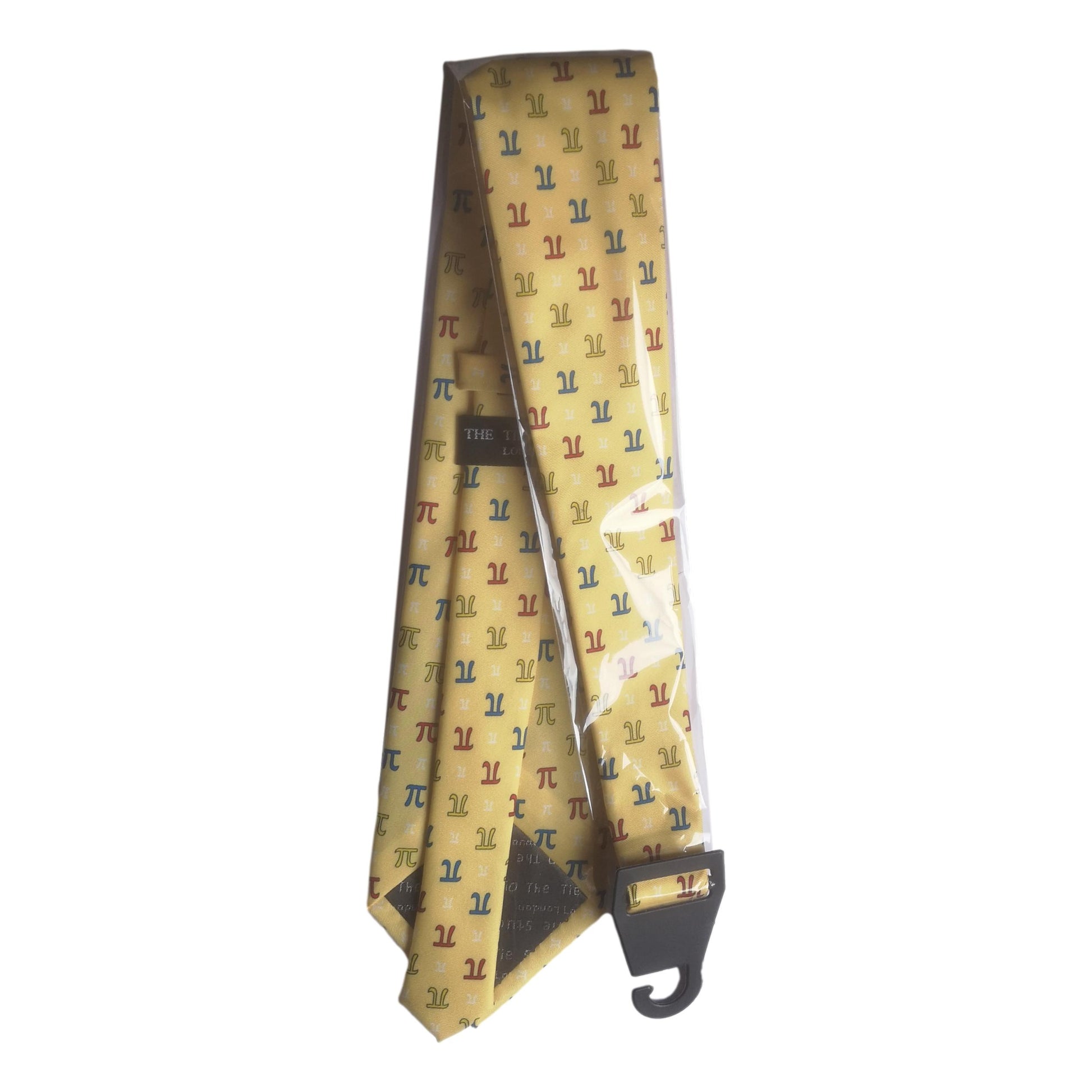 PI Mathematical Symbols Scientist Teacher Student Yellow Polyester Tie sleeved with hook image 2