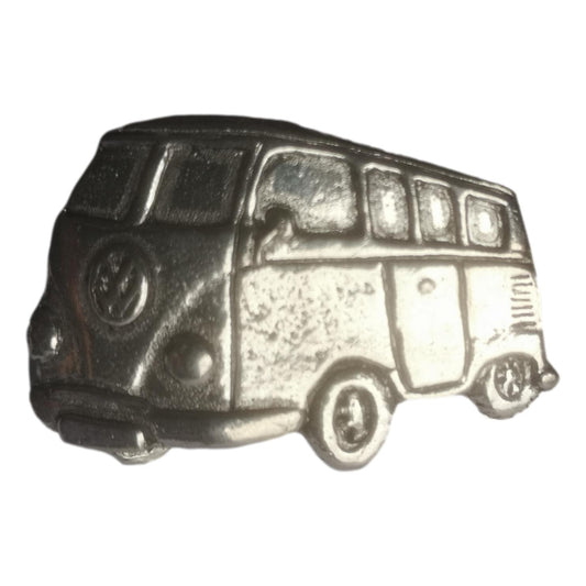 Classic Camper polished pewter metal lapel pin badge image 0
