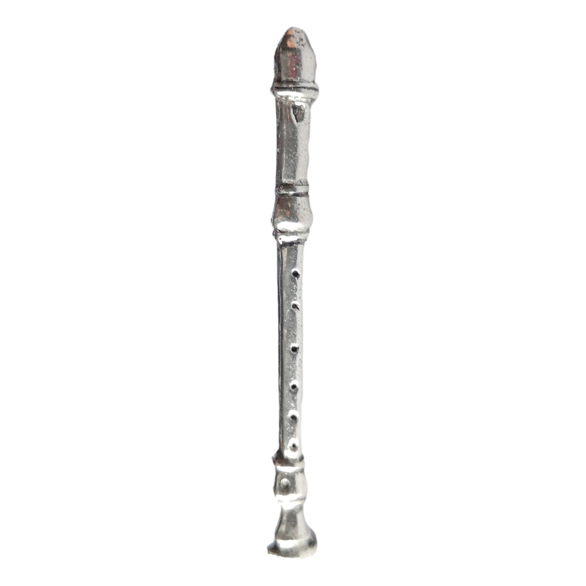 Recorder polished pewter metal lapel pin image 0