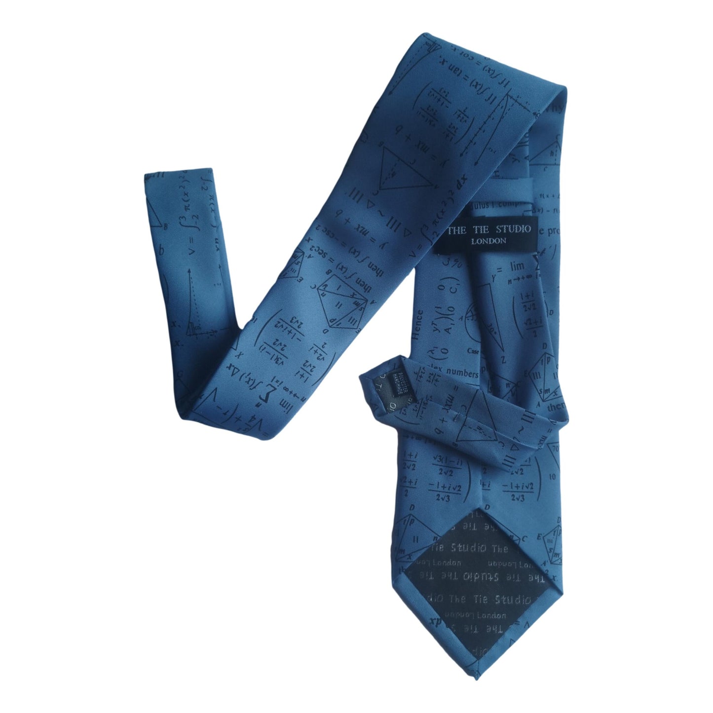 Complex Maths Mathematical Symbols Equations Sleeved Blue Polyester Novelty Tie Gift image 1