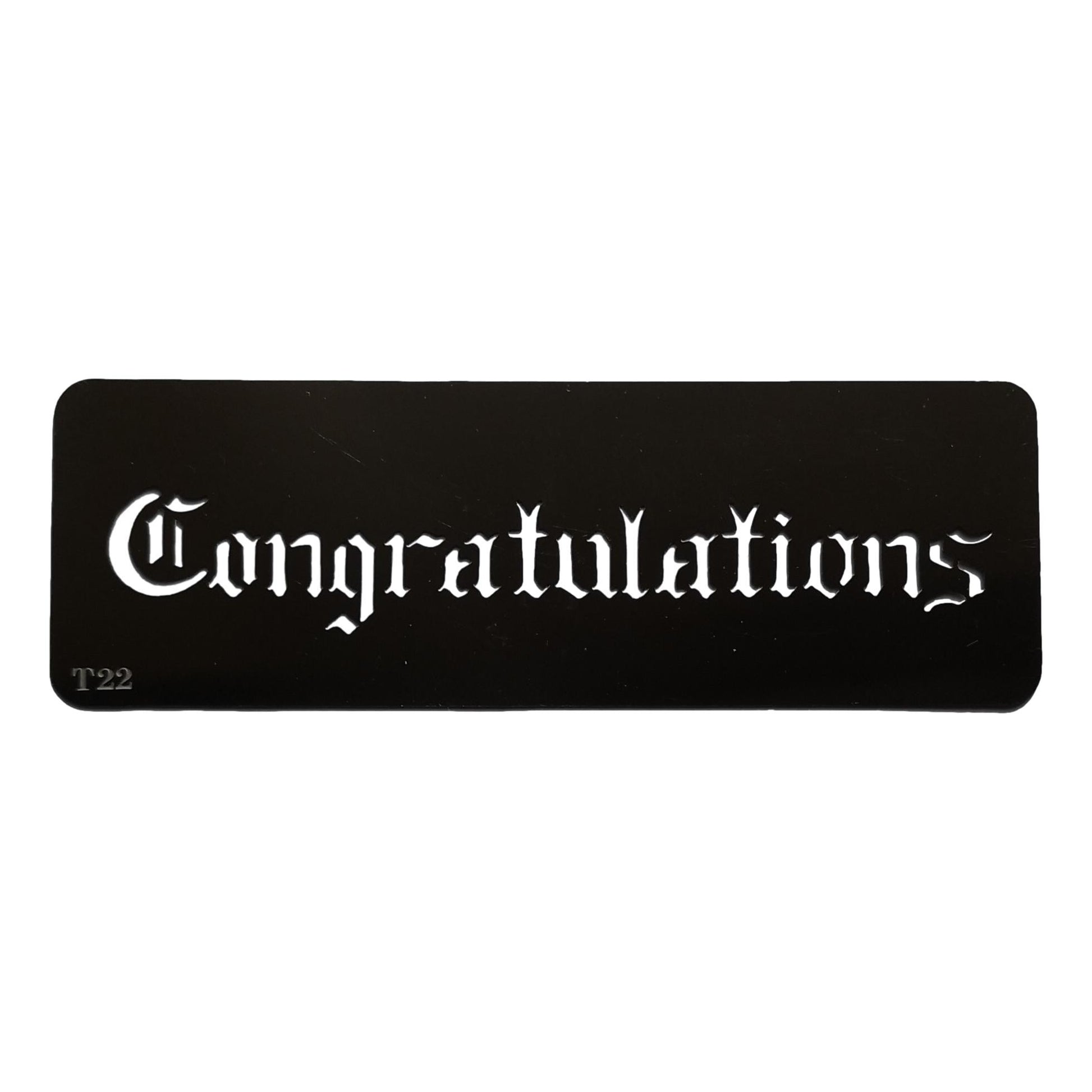 Stainless steel W2 Congratuations cake decorating / card making stencil image 0