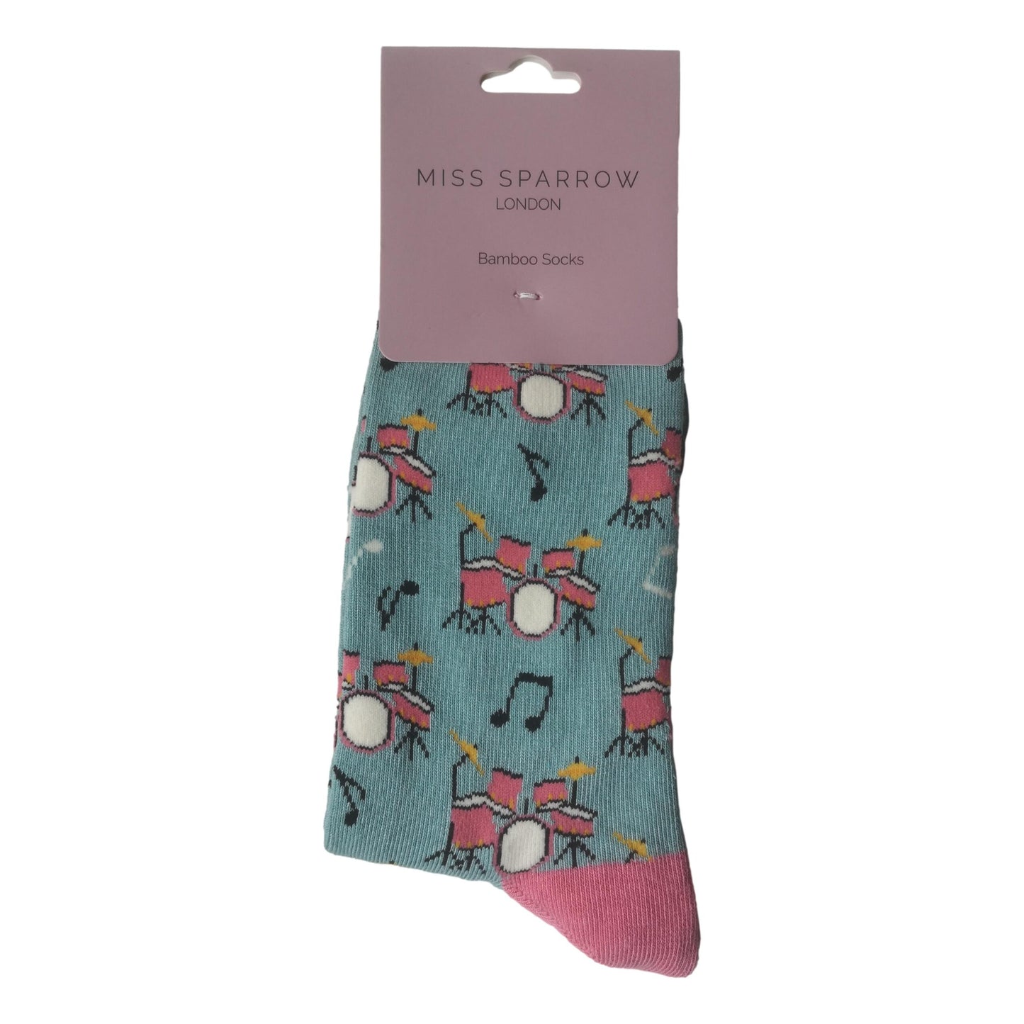Drum Kits on Duck Egg Womens Novelty Ankle Socks Adult One Size image 1