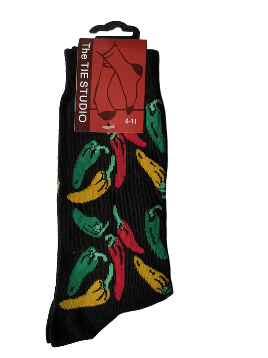 Chilli Pepper Mexican Vegetable Unisex Novelty Ankle Socks Adult Size 6-11 image 0