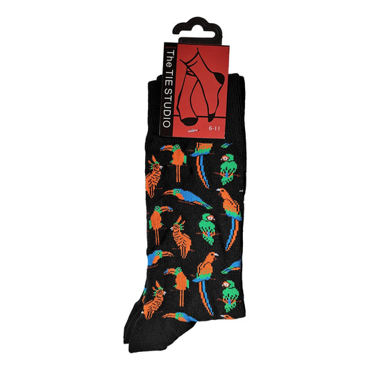 Parrots Toucan Cockatiel Exotic Birds Unisex Novelty Ankle Socks Size 6-11 image 0