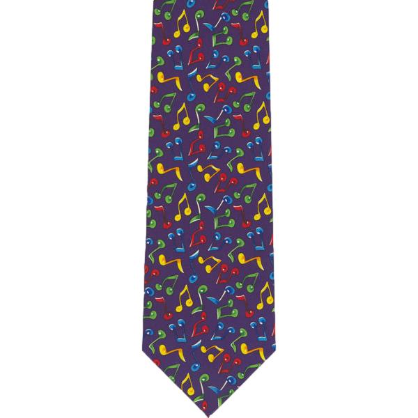 Quaver Music Notes Repeating Multicoloured Sleeved Polyester Novelty Tie image 0