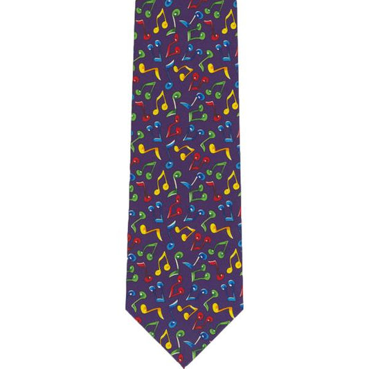 Quaver Music Notes Repeating Multicoloured Sleeved Polyester Novelty Tie image 0