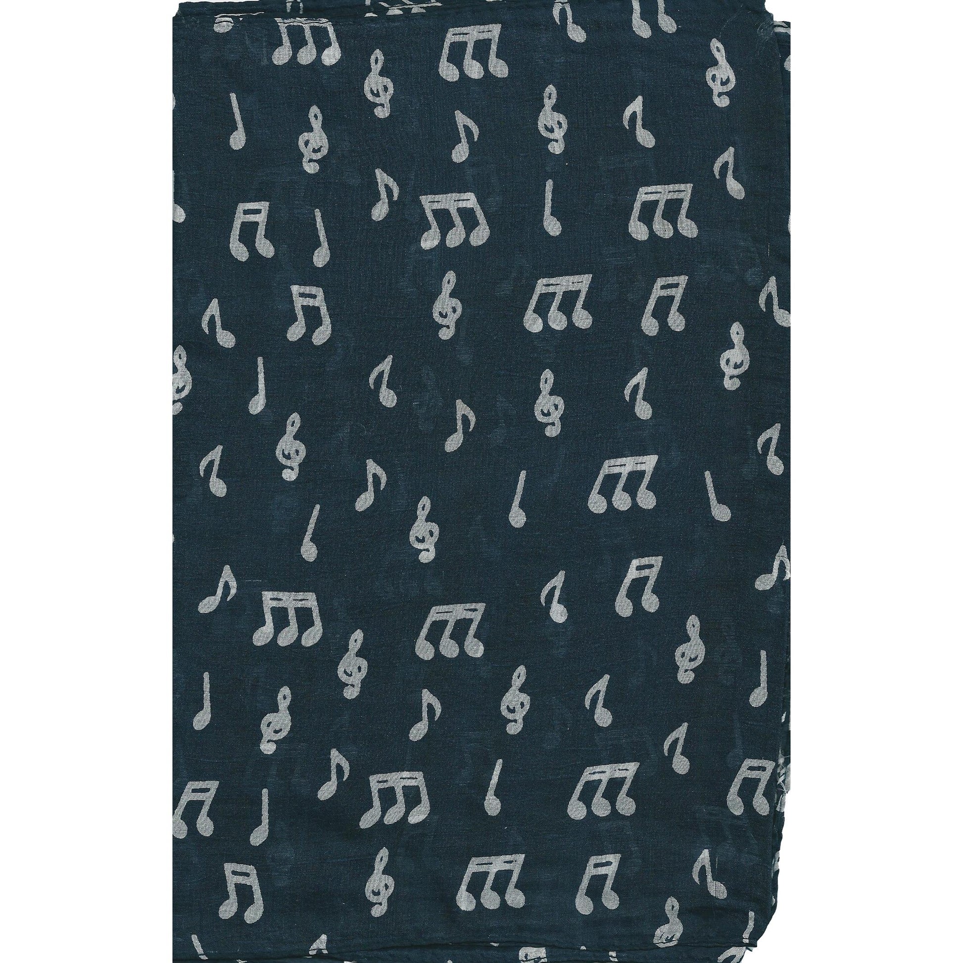 Treble Clefs and Music Notes 100% silk navy scarf image 0